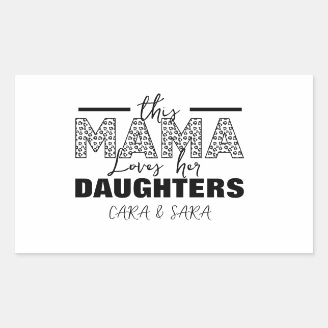 This mom loves her daughters rectangular sticker (Front)