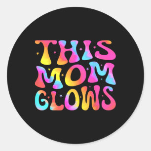 This Mum Glows Happy Mothers Day Tie Dye Mum Colou Classic Round Sticker