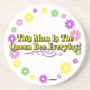 This Mum Is The Queen Bee Everyday Type FlowerRing Coaster