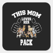 This Mum Loves Her Pack Square Sticker (Front)