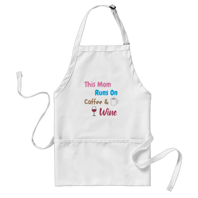 This Mum Runs On Coffee And Wine Standard Apron (Front)