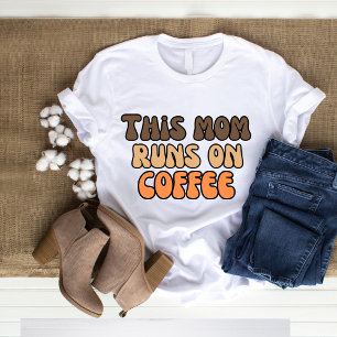 This Mum Runs on Coffee Retro T-Shirt