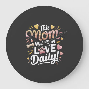 This Mum Walks in Love Daily - Pet Mum Life Large Clock