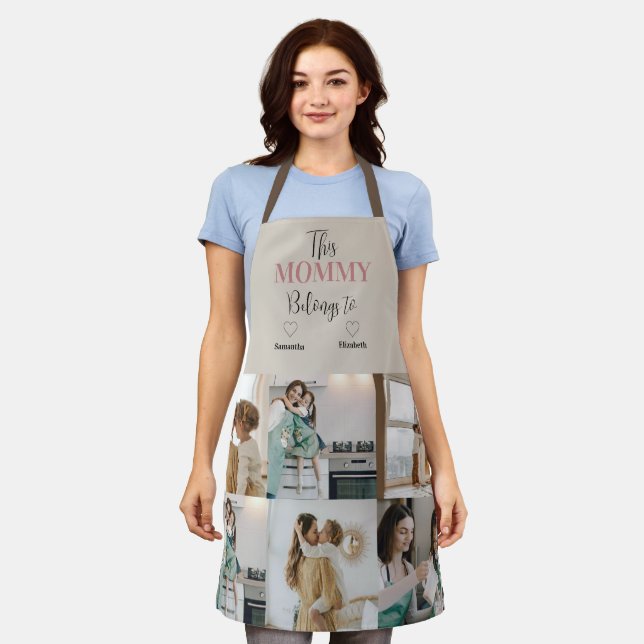 This Mummy Belongs To… Personalised Photo Apron (Worn)