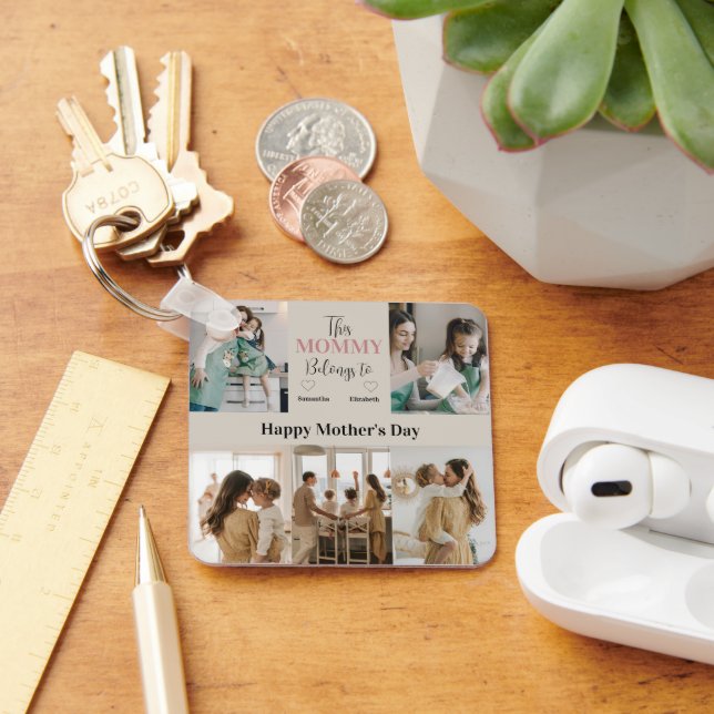 This Mummy Belongs To – Personalised Photo |  Key Ring (Desk)