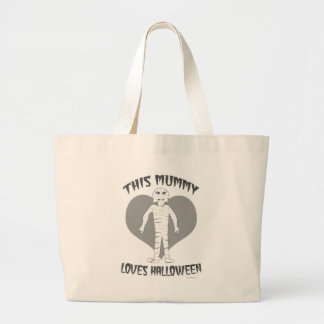This Mummy Loves Halloween Humour Motto Large Tote Bag