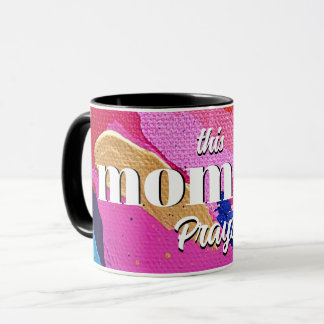This Mummy Prays Pink and Blue Abstract Mug