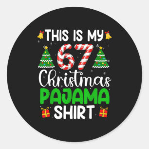 This My 67 Christmas Pajamas Funny Six Seven Meme Classic Round Sticker