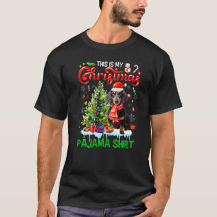 This My Christmas Pajama  Dachshund Scarf Santa Xm T-Shirt