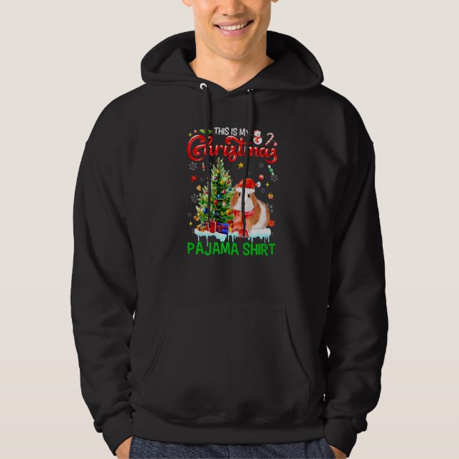 This My Christmas Pajama Guinea Pig Scarf Santa Ha Hoodie (Front)