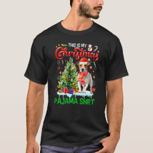 This My Christmas Pajama  Jack Russell Scarf Santa T-Shirt