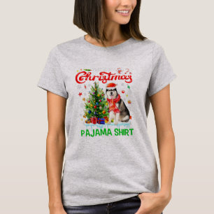 This My Christmas Pajama Siberian Husky Scarf T-Shirt