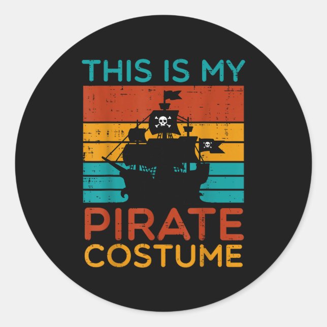 This My Rate Costume Retro Halloween Men Boys Kids Classic Round Sticker (Front)