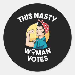 This Nasty Woman Votes Feminist For Biden And Harr Classic Round Sticker