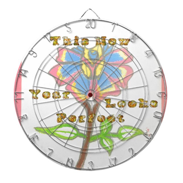This New Year Looks Perfect Floral Text Art Print Dartboard (Front)