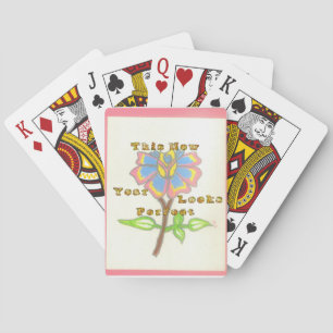 This New Year Looks Perfect Floral Text Art Print Playing Cards