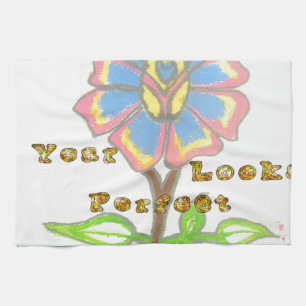 This New Year Looks Perfect Floral Text Art Print Tea Towel