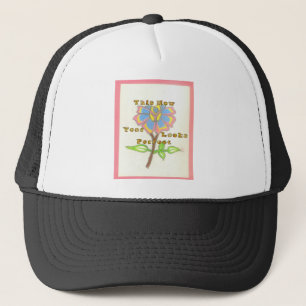 This New Year Looks Perfect Floral Text Art Print Trucker Hat
