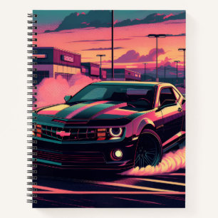 This notebook features a muscle car