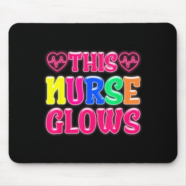 This Nurse Glows Nursing Glow Retro  Mouse Mat (Front)