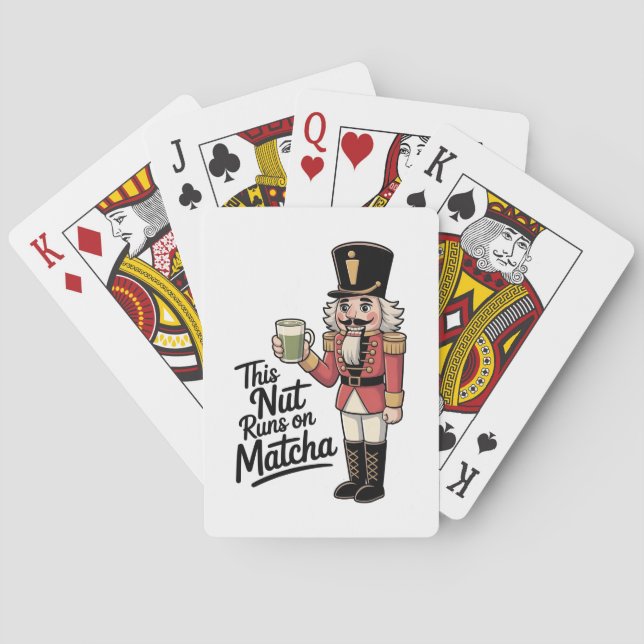This Nut Is Running on Matcha Christmas Nutcracker Playing Cards (Back)