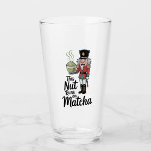 This Nut Runs on Matcha Christmas Nutcracker Glass