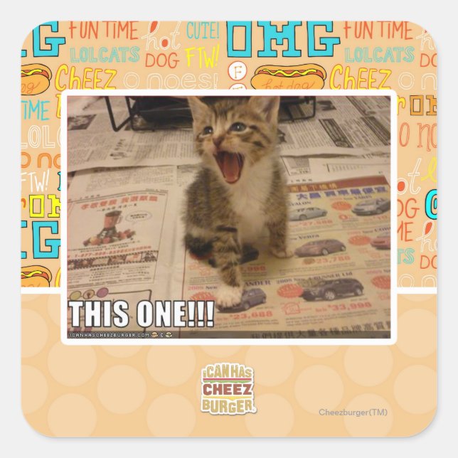 This one! square sticker (Front)