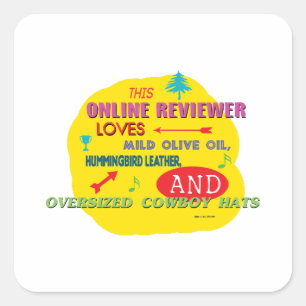 This Online Reviewer Loves Mild Olive Oil Hummingb Square Sticker