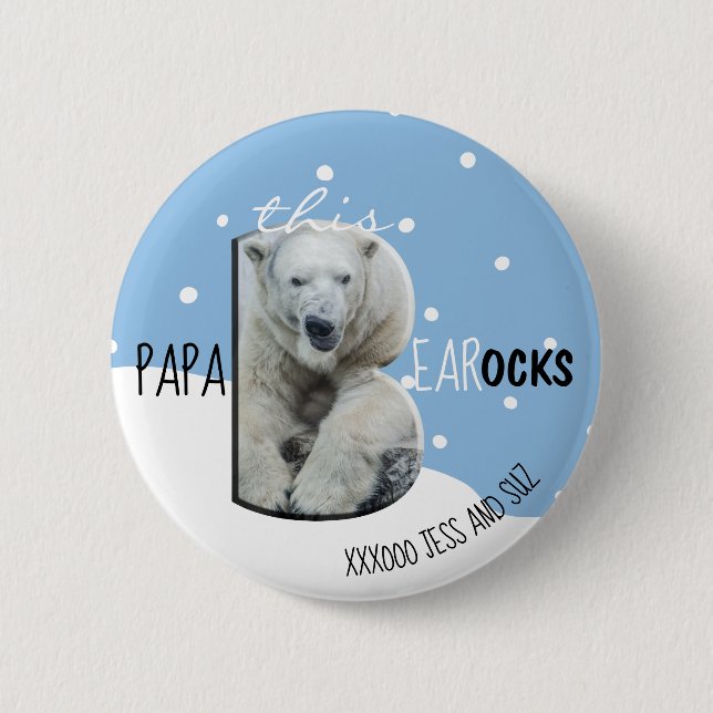 This PaPa Bear Rocks Father's Day 6 Cm Round Badge (Front)