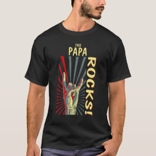 This Papa Rocks Vintage Retro Concert 70s 80s Funn T-Shirt