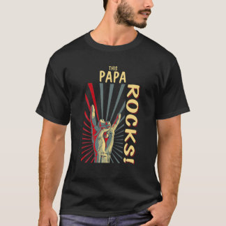 This Papa Rocks Vintage Retro Concert 70S 80S Funn T-Shirt