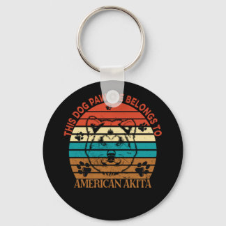 This Pawdre Belongs to America Akita Pupp Dog Dad  Key Ring