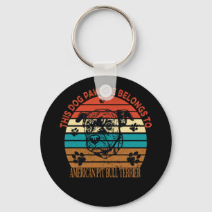 This Pawdre Belongs to American Pit Bull Dog Dad  Key Ring
