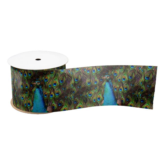 This peacock is watching you! satin ribbon (Spool)