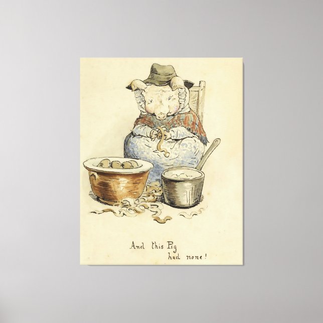 This Pig Had None by Beatrix Potter Canvas Print (Front)