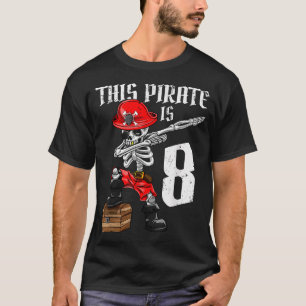 This Pirate Is 8 Dabbing Pirate 8Th Birthday Boy T-Shirt