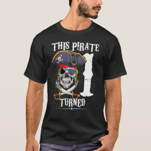 This Pirate Turned 1 Year Boy Girl 1st Birthday 20 T-Shirt
