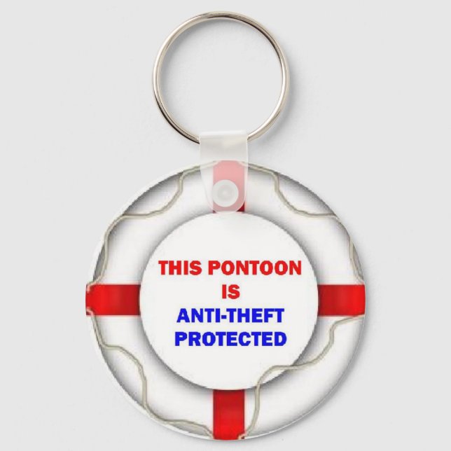 This Pontoon is Anti Theft Protected Key Ring (Front)
