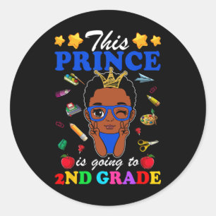 This Prince Is Going To 2nd Grade Back To School A Classic Round Sticker