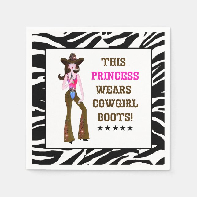 This Princess Wears Cowgirl Boots! Napkin (Front)