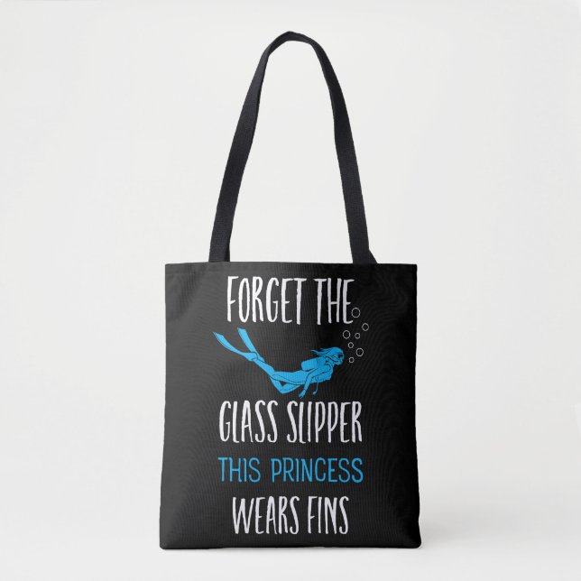 This Princess Wears Fins Blue Tote Bag (Front)