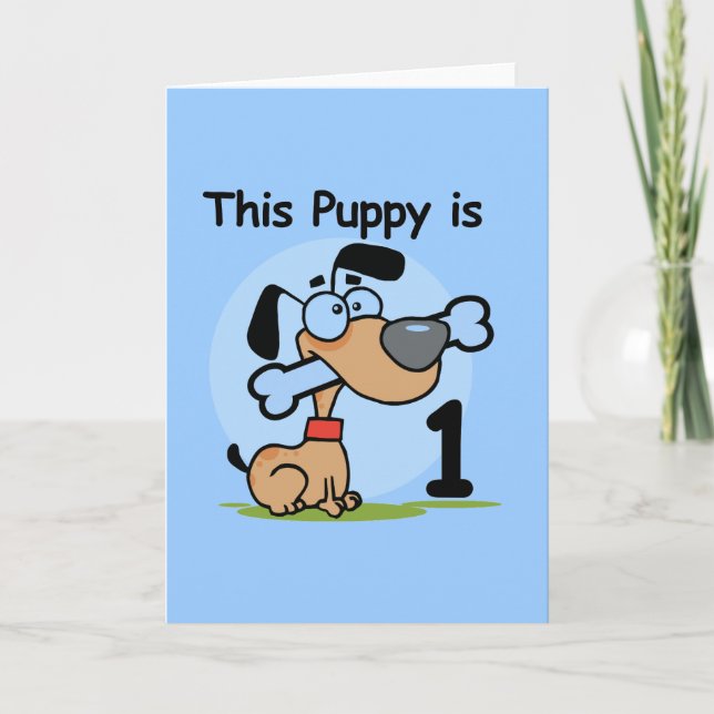 This Puppy 1st Birthday T shirts and Gifts Card (Front)