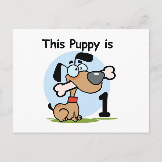 This Puppy 1st Birthday T shirts and Gifts Postcard (Front)