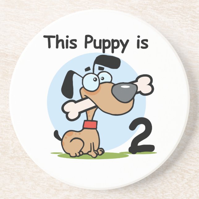 This Puppy 2nd Birthday T shirts and Gifts Coaster (Front)