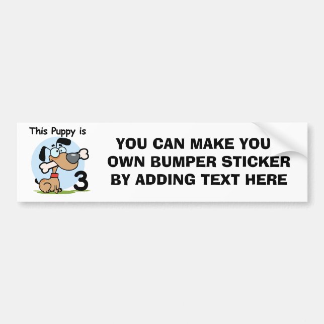 This Puppy 3rd Birthday T-shirts and Gifts Bumper Sticker (Front)