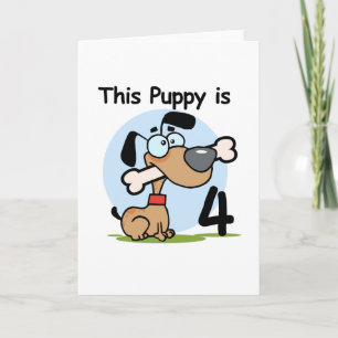This Puppy 4th Birthday Tshirts and Gifts Card