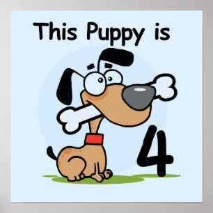 This Puppy 4th Birthday Tshirts and Gifts Poster