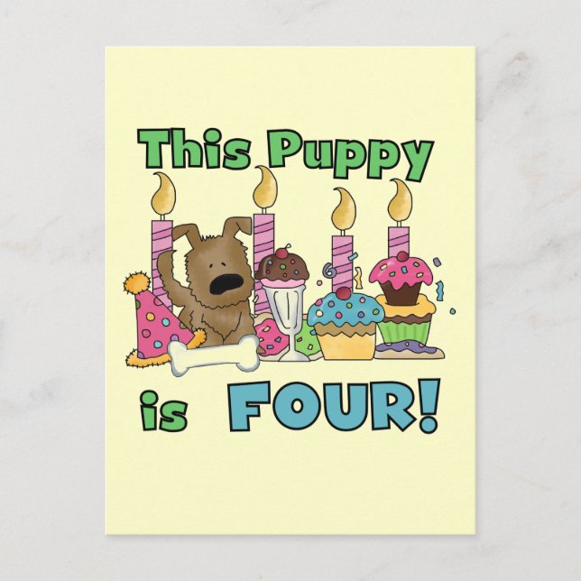 This Puppy is Four Tshirts and Gifts Postcard (Front)
