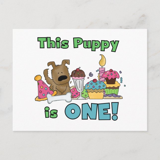 This Puppy is One Tshirts and Gifts Postcard (Front)
