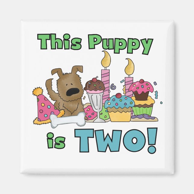 This Puppy is Two Tshirts and Gifts Magnet (Front)